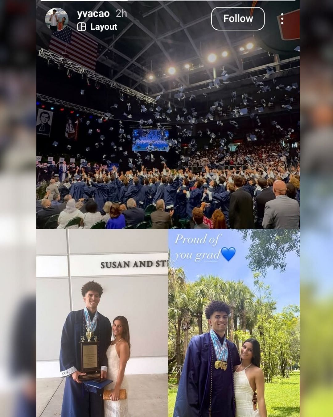 Cameron Boozer's GF Yva Lauren shares 4 words of pride as the Duke-bound star graduates from Columbus High School. (Image via Instagram @yvacao)